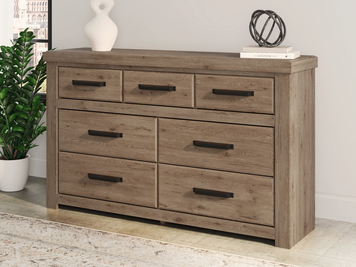 Nashville Furniture Outlets - Ashley Furniture - Oliandon Bedroom - Seven Drawer Dresser / Light Brown - PCB2844-31