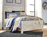 Nashville Furniture Outlets - Ashley Furniture - Bellaby Bedroom - Queen Crossbuck Panel Bed / Whitewash - B331B6