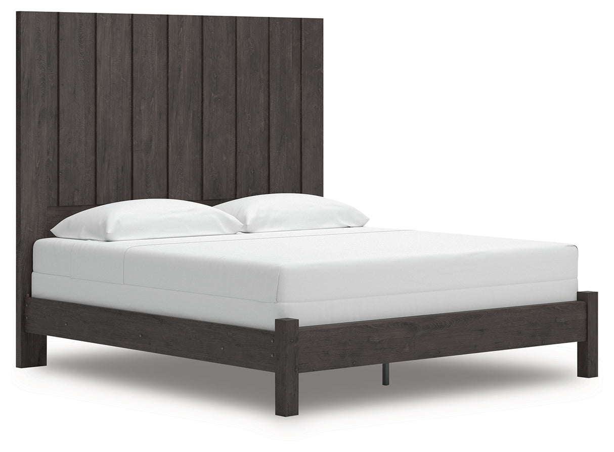 Nashville Furniture Outlets - Ashley Furniture - Fraluna Bedroom - King Panel Bed / Charcoal - PCB3370B8
