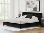Nashville Furniture Outlets - Ashley Furniture - Zuraleus Bedroom - King Upholstered Bed / Black - PCB3380B13