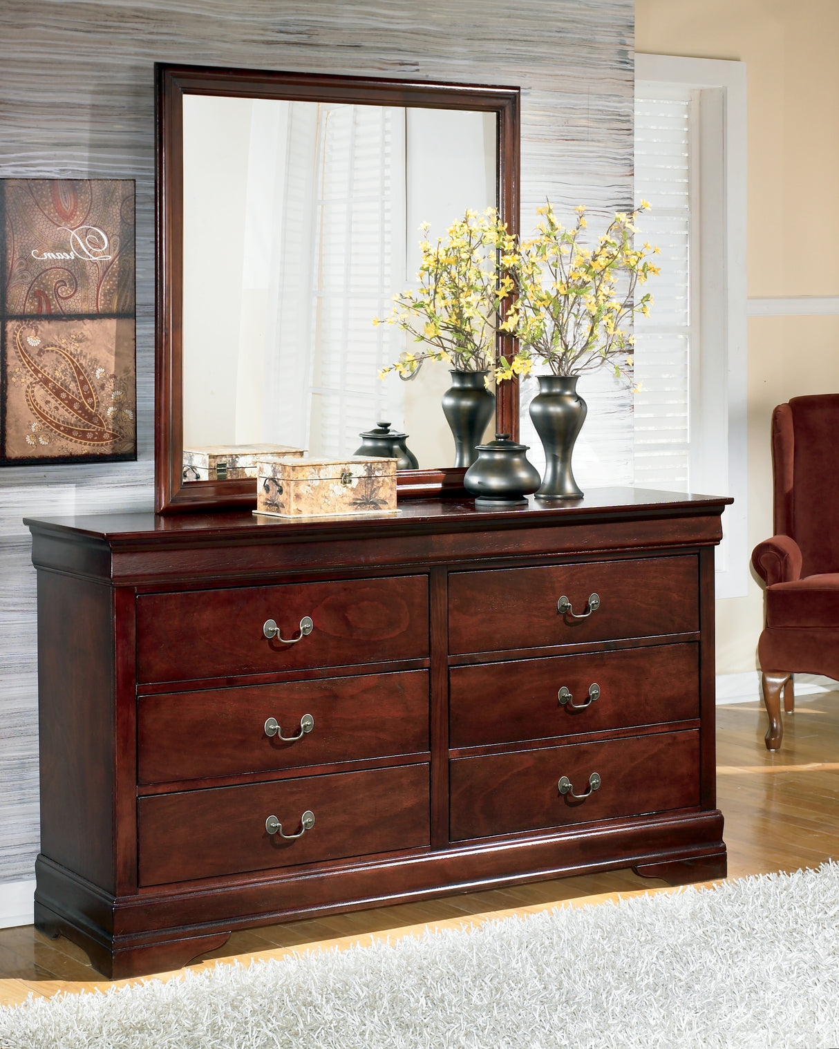 Nashville Furniture Outlets - Ashley Furniture - Alisdair Bedroom - King Sleigh Bed / Reddish Brown - B376B8