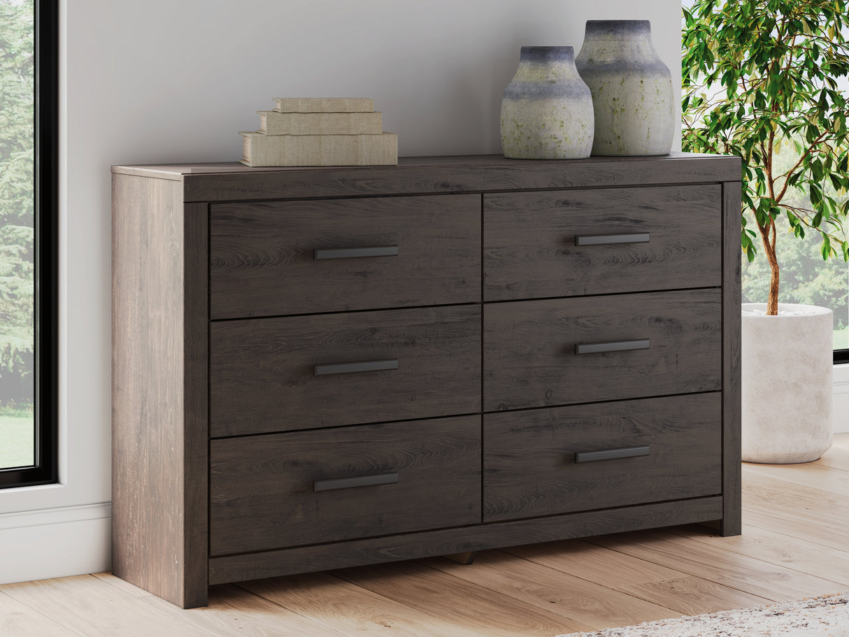 Nashville Furniture Outlets - Ashley Furniture - Prendonea Bedroom - Dresser and Mirror / Charcoal - B3789B1