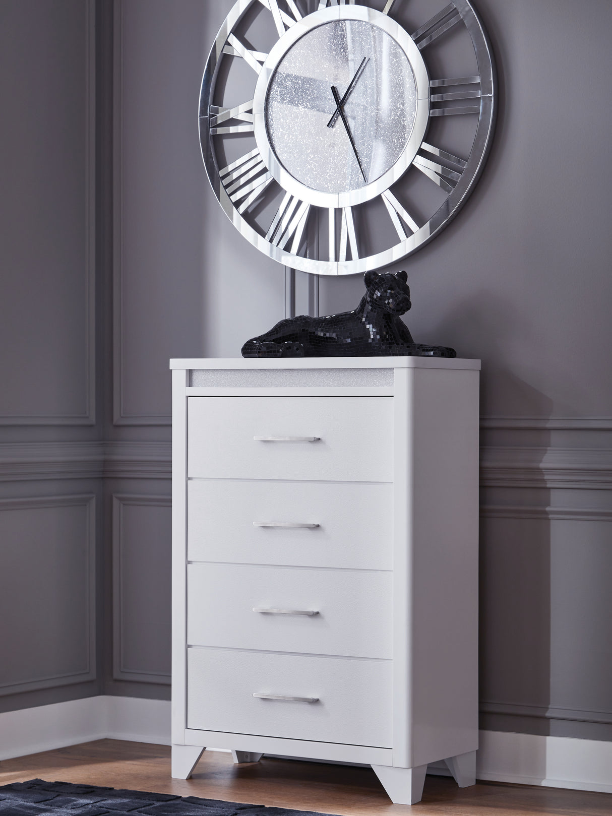 Nashville Furniture Outlets - Ashley Furniture - Jarlee Bedroom - Four Drawer Chest / White - PCB392-46
