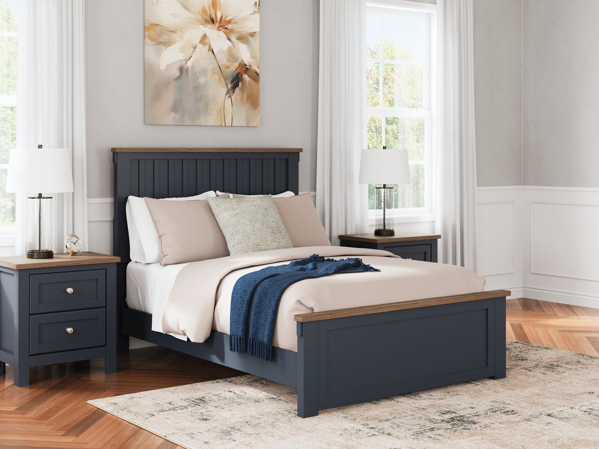 Nashville Furniture Outlets - Ashley Furniture - Landocken Bedroom - Full Panel Bed / Brown/Blue - B414B3