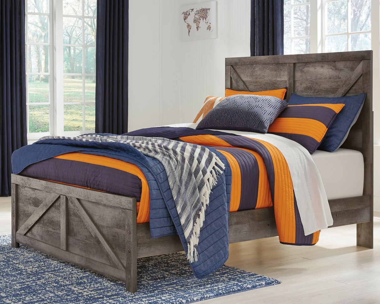 Nashville Furniture Outlets - Ashley Furniture - Wynnlow Bedroom - Full Crossbuck Panel Bed / Gray - B440B17