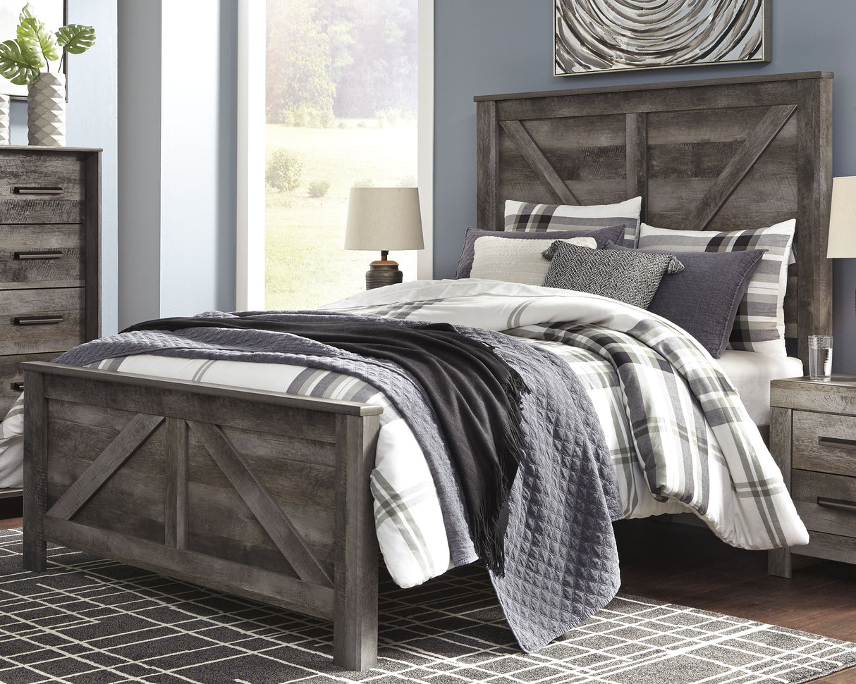Nashville Furniture Outlets - Ashley Furniture - Wynnlow Bedroom - Queen Crossbuck Panel Bed / Gray - B440B9