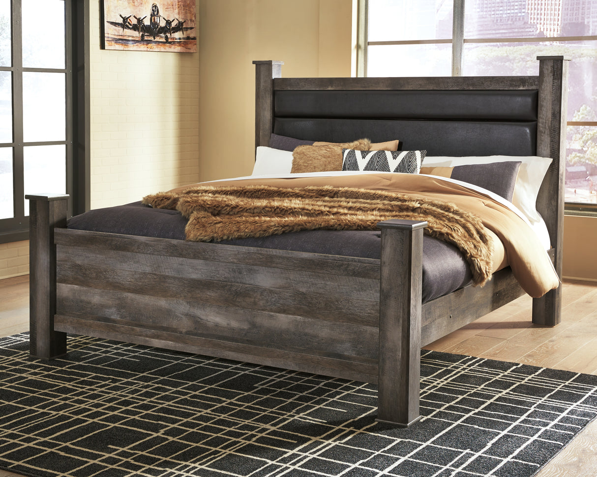 Nashville Furniture Outlets - Ashley Furniture - Wynnlow Bedroom - King Poster Bed / Gray - B440B6