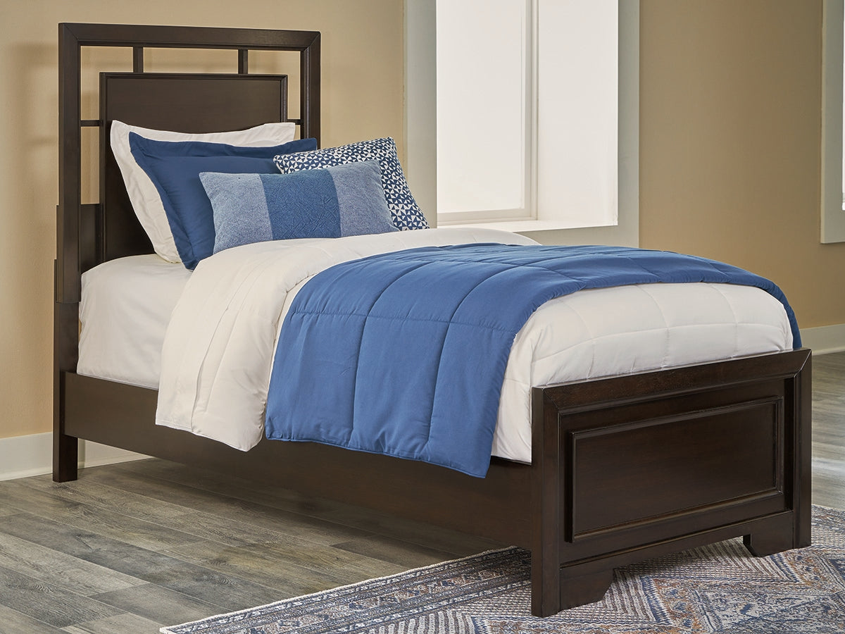 Nashville Furniture Outlets - Ashley Furniture - Covetown Bedroom - Twin Panel Bed / Dark Brown - B441B2