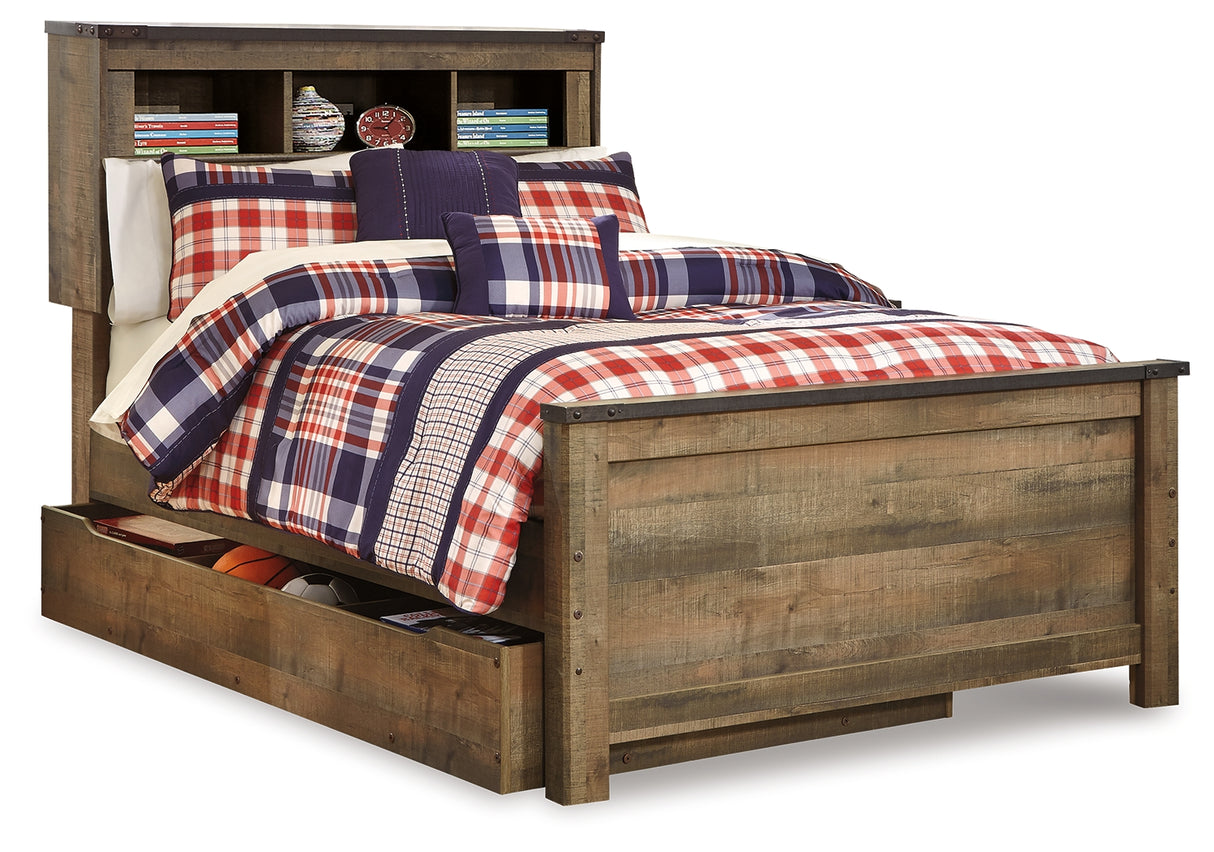 Nashville Furniture Outlets - Ashley Furniture - Trinell Bedroom - Full Bookcase Bed with Storage / Brown - B446B91