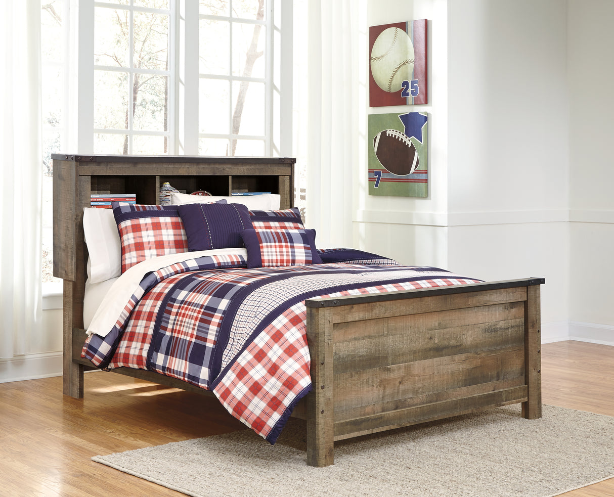 Nashville Furniture Outlets - Ashley Furniture - Trinell Bedroom - Full Bookcase Panel Bed / Brown - B446B87
