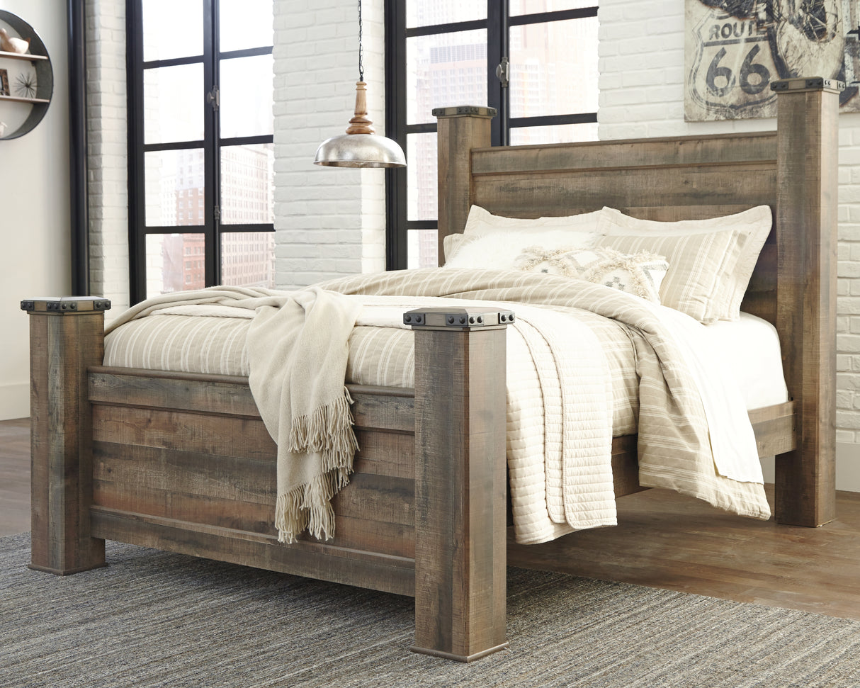 Nashville Furniture Outlets - Ashley Furniture - Trinell Bedroom - Queen Poster Bed / Brown - B446B40