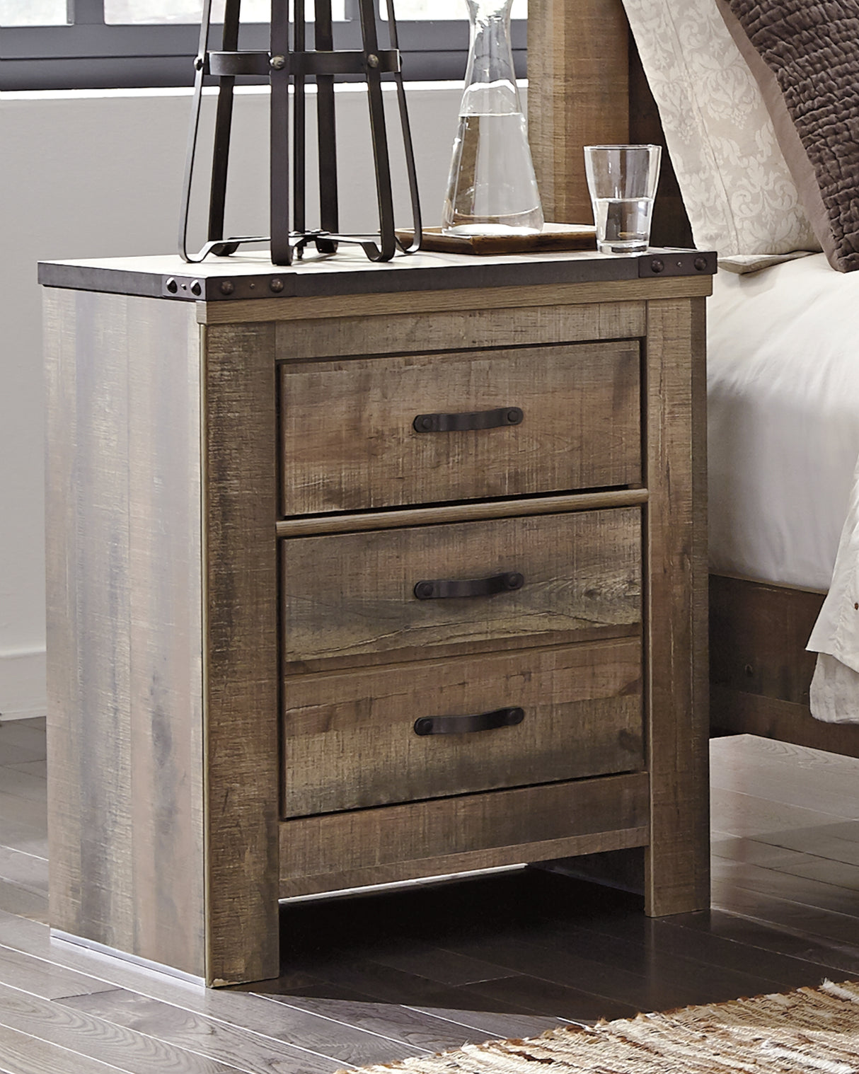 Nashville Furniture Outlets - Ashley Furniture - Trinell Bedroom - Two Drawer Night Stand / Brown - B446-92