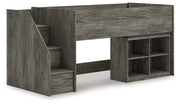 Nashville Furniture Outlets - Ashley Furniture - Frandern Bedroom - Twin Loft  Bed with Bookcase Storage / Gray - B4480B14
