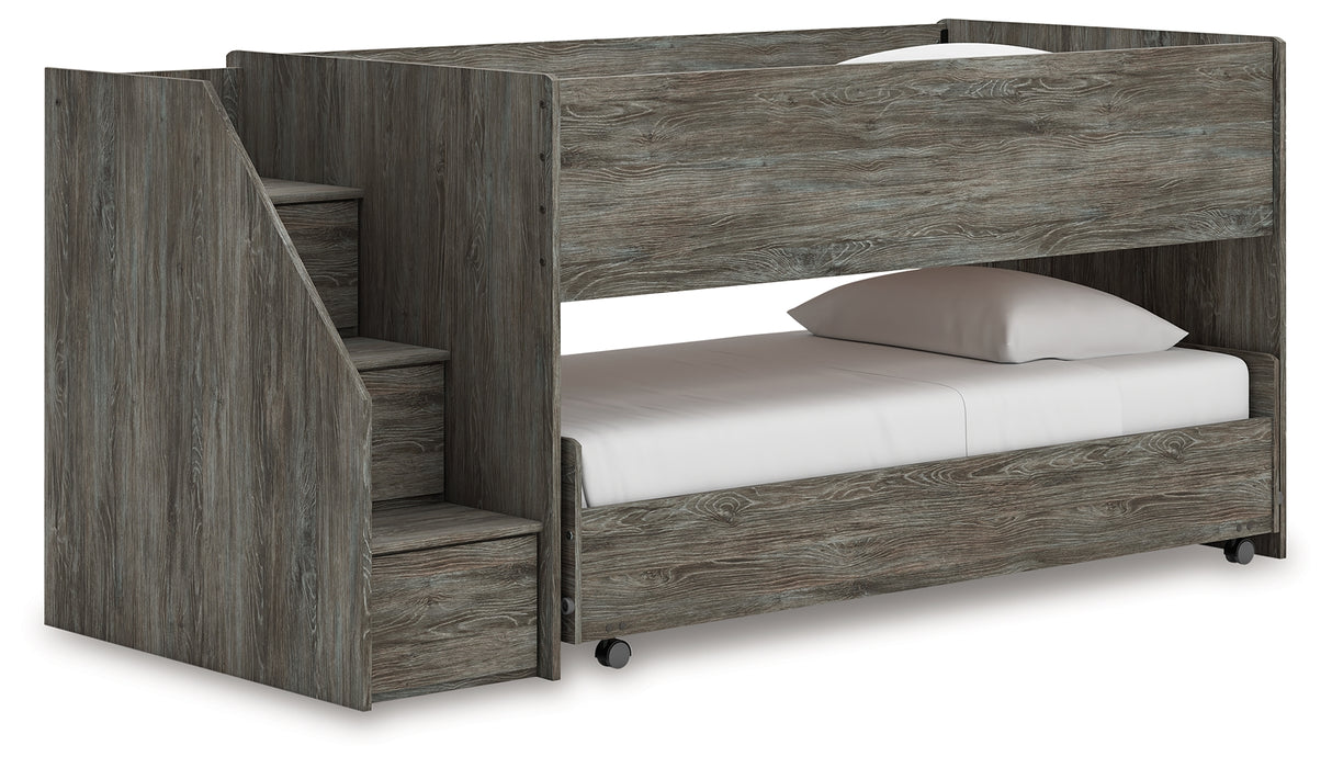 Nashville Furniture Outlets - Ashley Furniture - Frandern Bedroom - Twin over Twin Loft Bed / Gray - B4480B13