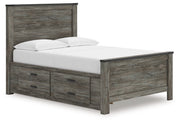 Nashville Furniture Outlets - Ashley Furniture - Frandern Bedroom - Full Panel Bed with Storage / Black/Gray - B4480B24