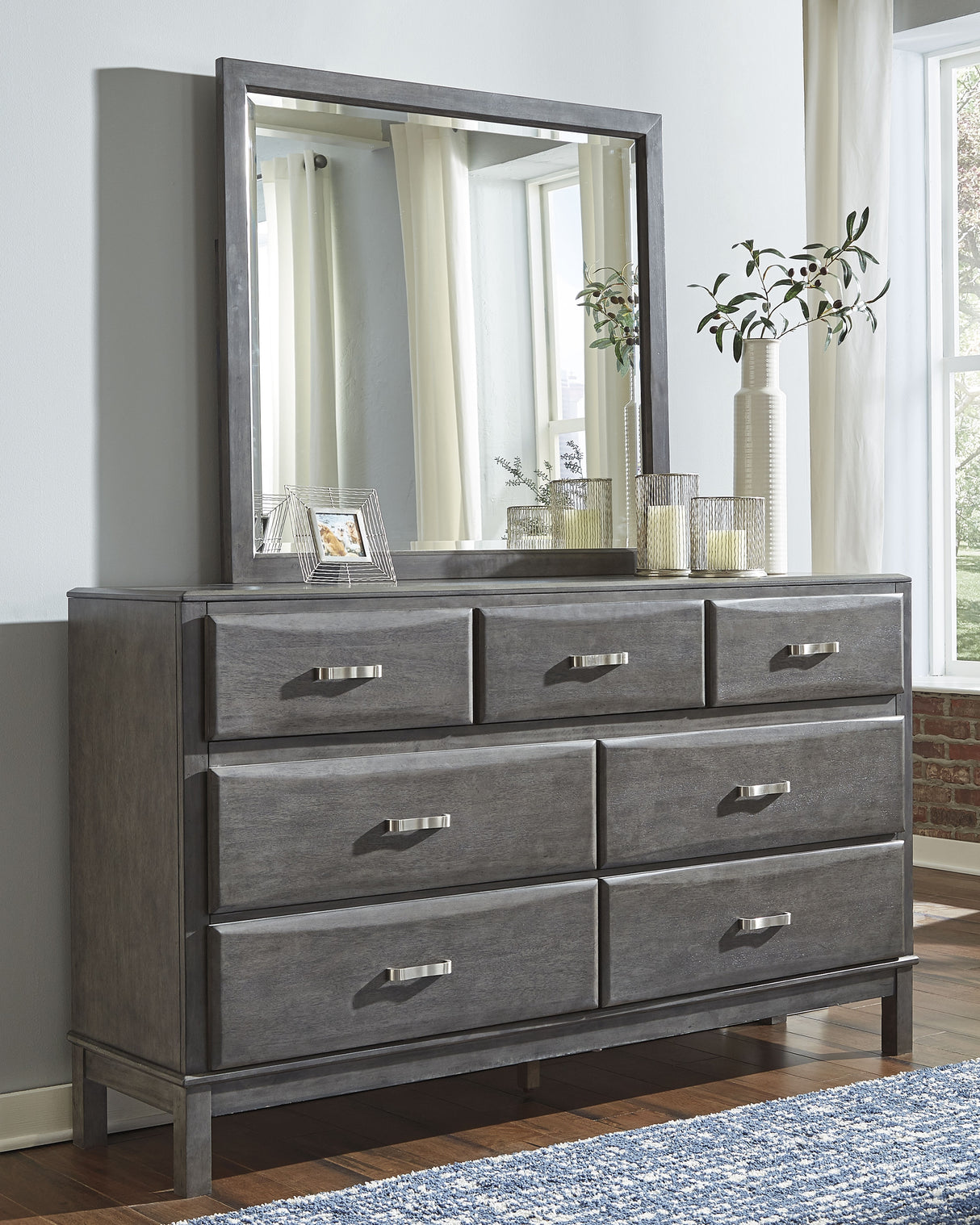 Nashville Furniture Outlets - Ashley Furniture - Caitbrook Bedroom - Dresser and Mirror / Gray - B476B1