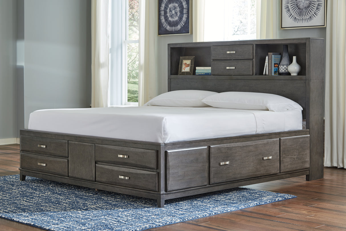Nashville Furniture Outlets - Ashley Furniture - Caitbrook Bedroom - California King Storage Bed with 8 Drawers / Gray - B476B7