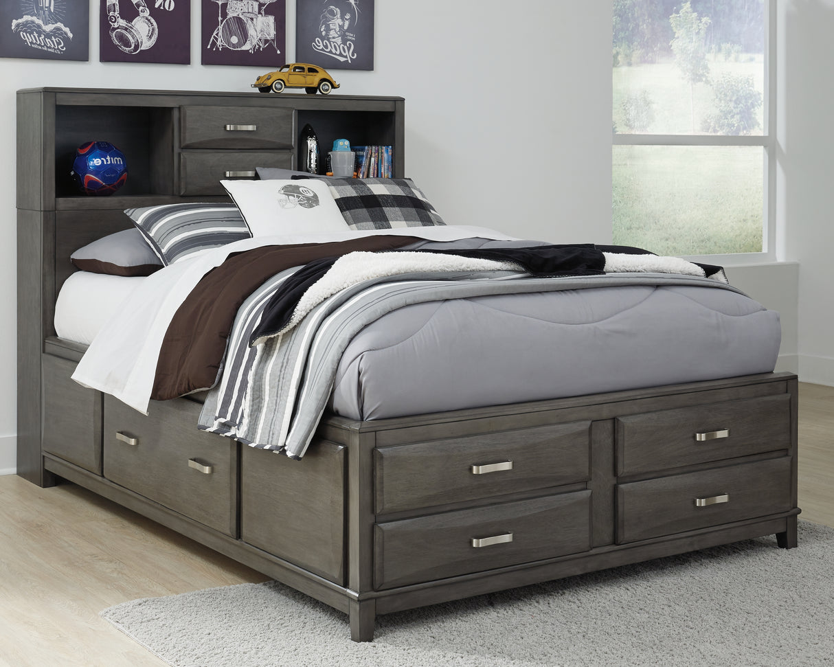 Nashville Furniture Outlets - Ashley Furniture - Caitbrook Bedroom - Full Storage Bed with 7 Drawers / Gray - B476B4