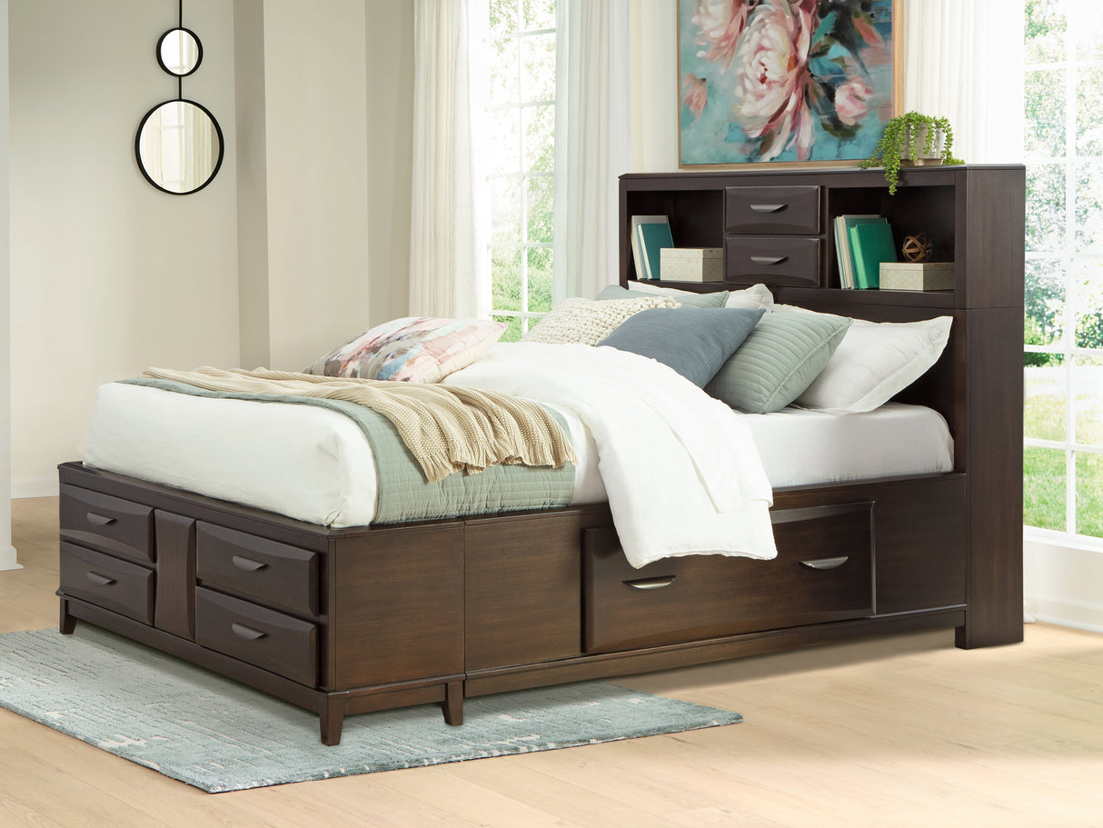 Nashville Furniture Outlets - Ashley Furniture - Vanmore Bedroom - Queen Storage Bed / Dark Brown - B479B2