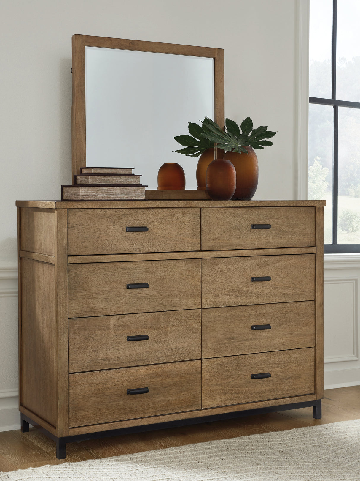 Nashville Furniture Outlets - Ashley Furniture - Tomtyn Bedroom - Dresser and Mirror / Light Brown - B622B1