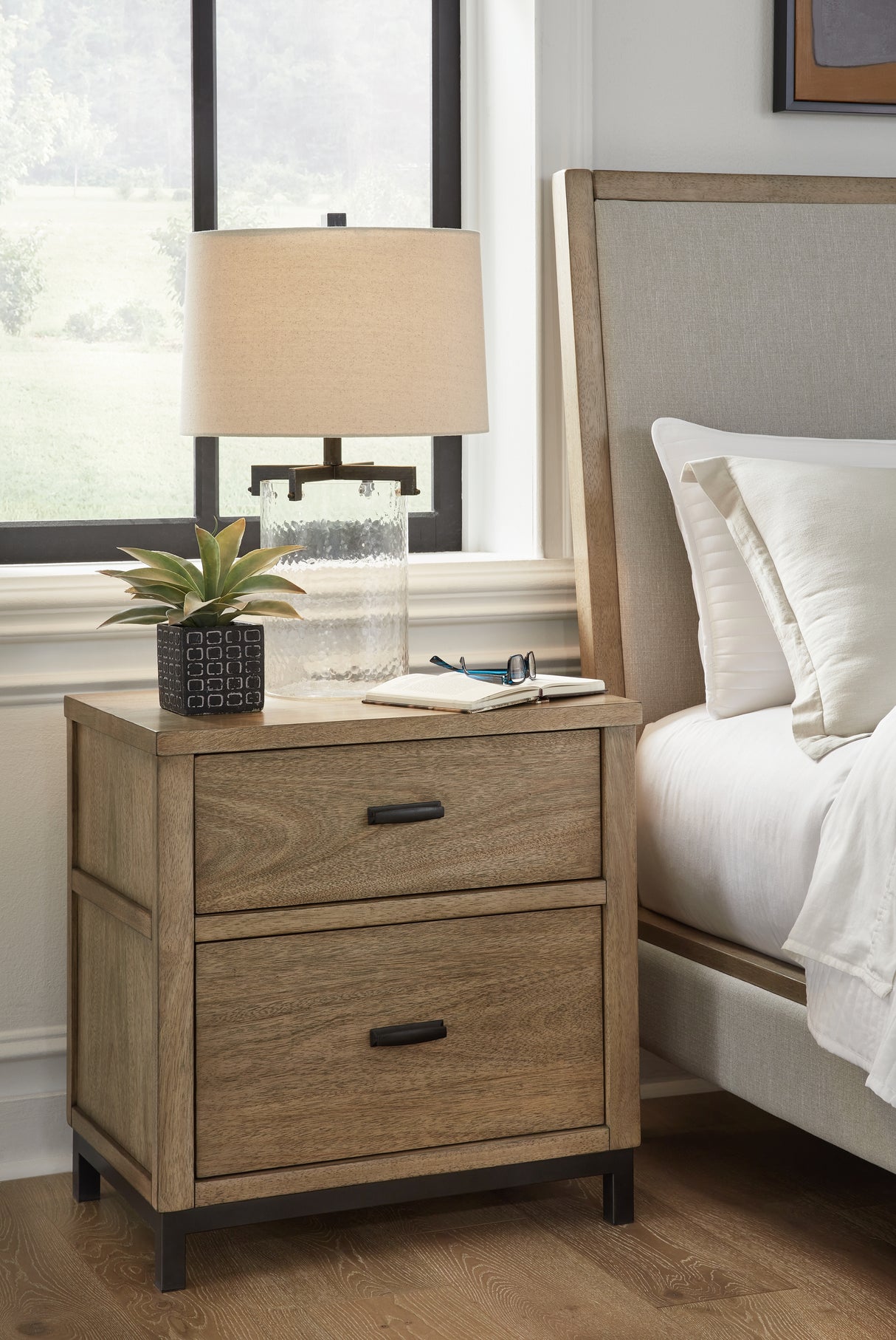 Nashville Furniture Outlets - Ashley Furniture - Tomtyn Bedroom - Two Drawer Night Stand / Light Brown - B622-92
