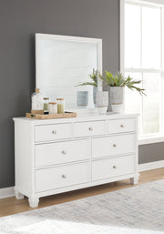 Nashville Furniture Outlets - Ashley Furniture - Fortman Bedroom - Dresser and Mirror / White - B680B1