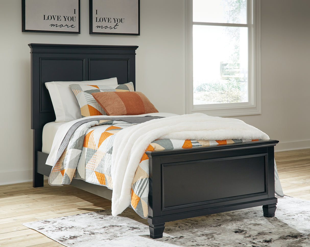 Nashville Furniture Outlets - Ashley Furniture - Lanolee Bedroom - Twin Panel Bed / Black - B687B2