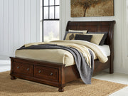 Nashville Furniture Outlets - Ashley Furniture - Porter Bedroom - Queen Sleigh Storage Bed / Rustic Brown - B697B43