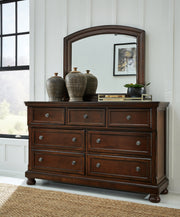 Nashville Furniture Outlets - Ashley Furniture - Porter Bedroom - Dresser and Mirror / Rustic Brown - B697B1