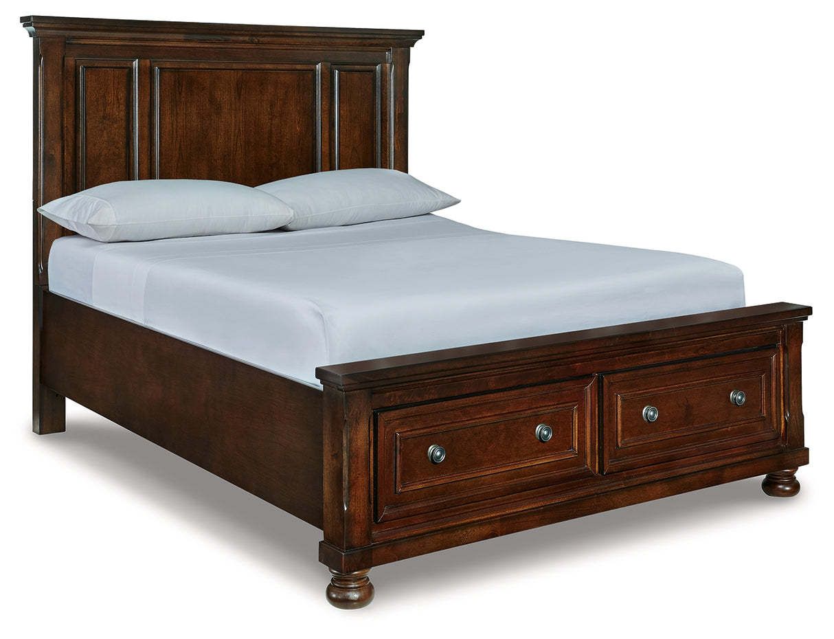 Nashville Furniture Outlets - Ashley Furniture - Porter Bedroom - Queen Panel Storage Bed / Rustic Brown - B697B42