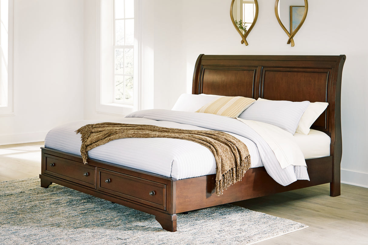 Nashville Furniture Outlets - Ashley Furniture - Trellington Bedroom - King Sleigh Storage Bed / Brown - B716B2
