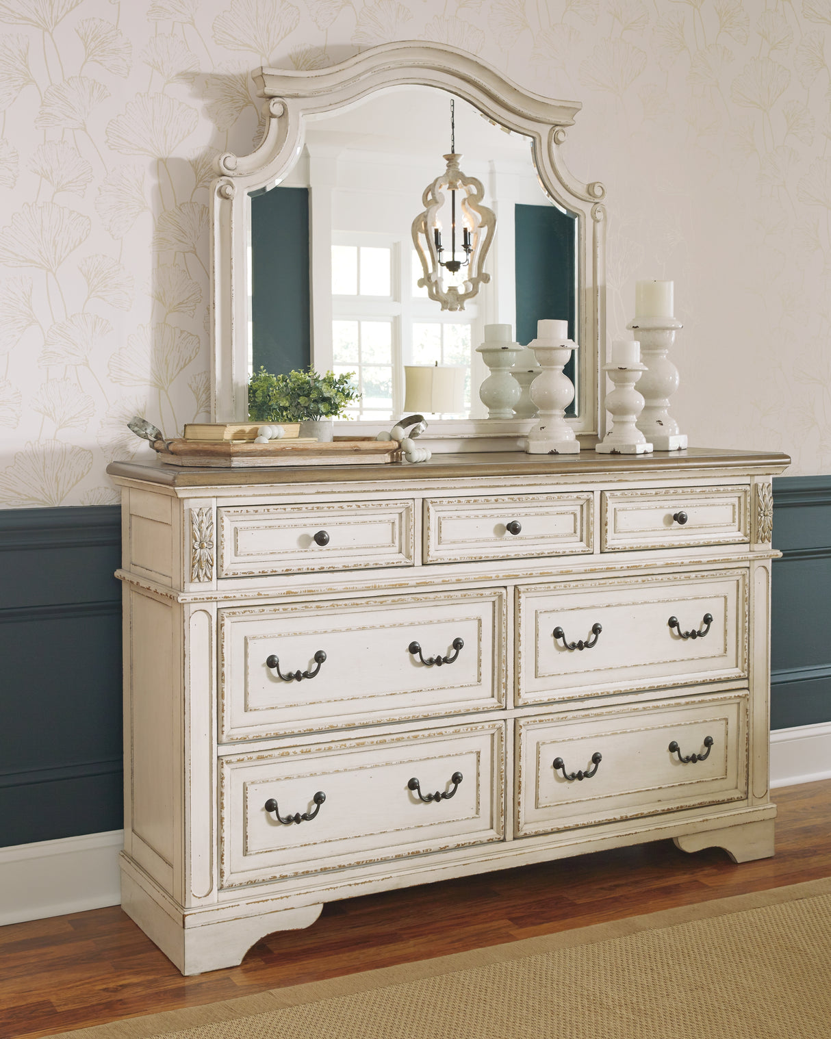 Nashville Furniture Outlets - Ashley Furniture - Realyn Bedroom - Dresser and Mirror / Two-tone - B743B1