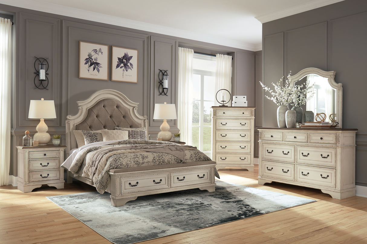 Nashville Furniture Outlets - Ashley Furniture - Realyn Bedroom - Queen Upholstered Storage Bed / Two-tone - B743B18