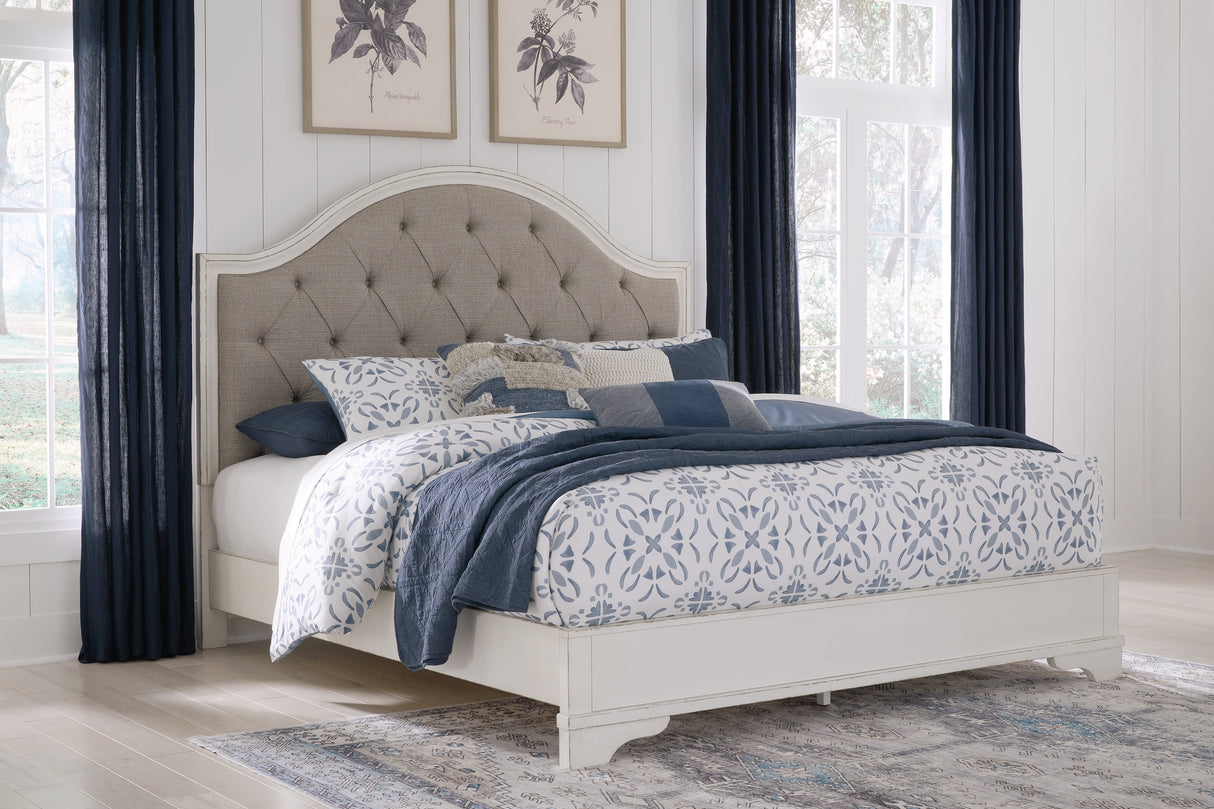 Nashville Furniture Outlets - Ashley Furniture - Blendon Bedroom - King Upholstered Panel Bed / Rustic Brown - B747B3