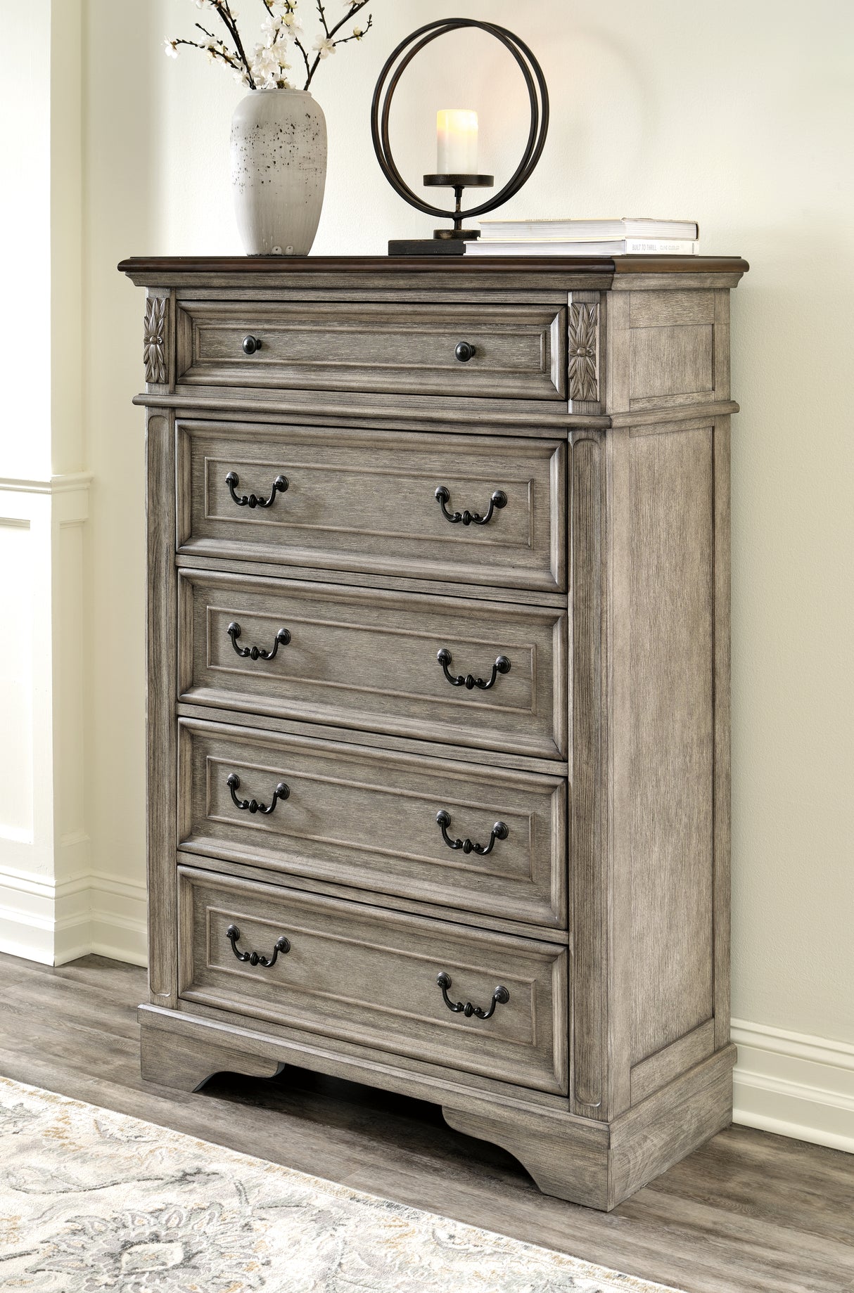 Nashville Furniture Outlets - Ashley Furniture - Lodenbay Bedroom - Five Drawer Chest / Antique Gray/Brown - B751-46