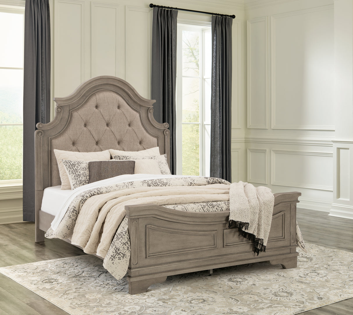 Nashville Furniture Outlets - Ashley Furniture - Lodenbay Bedroom - Queen Panel Bed / Antique Gray - B751B2
