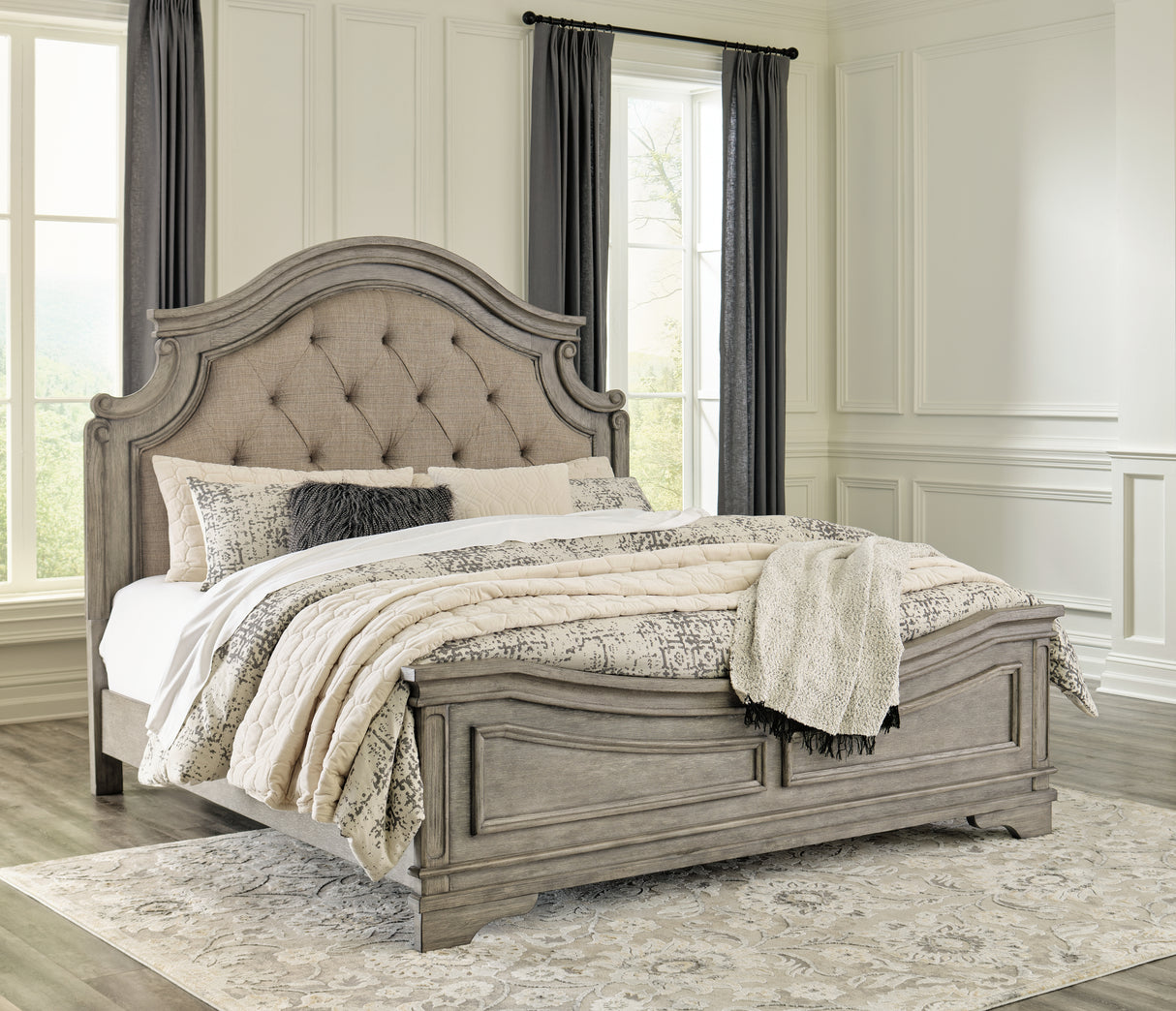 Nashville Furniture Outlets - Ashley Furniture - Lodenbay Bedroom - King Panel Bed / Antique Gray - B751B4