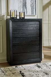 Nashville Furniture Outlets - Ashley Furniture - Londer Bedroom - Five Drawer Chest / Black - B768-46