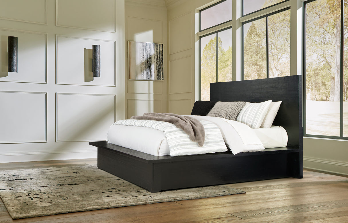 Nashville Furniture Outlets - Ashley Furniture - Londer Bedroom - Queen Panel Bed / Black - B768B2