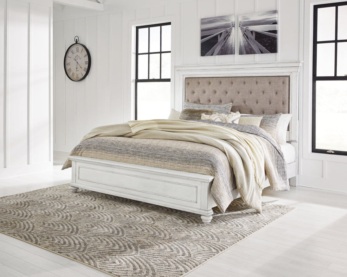 Nashville Furniture Outlets - Ashley Furniture - Kanwyn Bedroom - California King Panel Bed / Whitewash - B777B13
