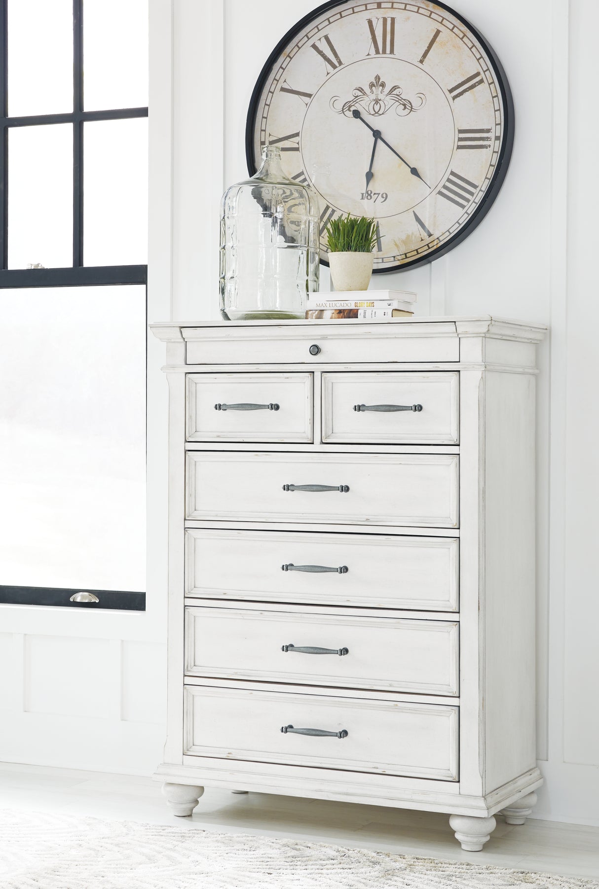 Nashville Furniture Outlets - Ashley Furniture - Kanwyn Bedroom - Chest / Whitewash - B777-46