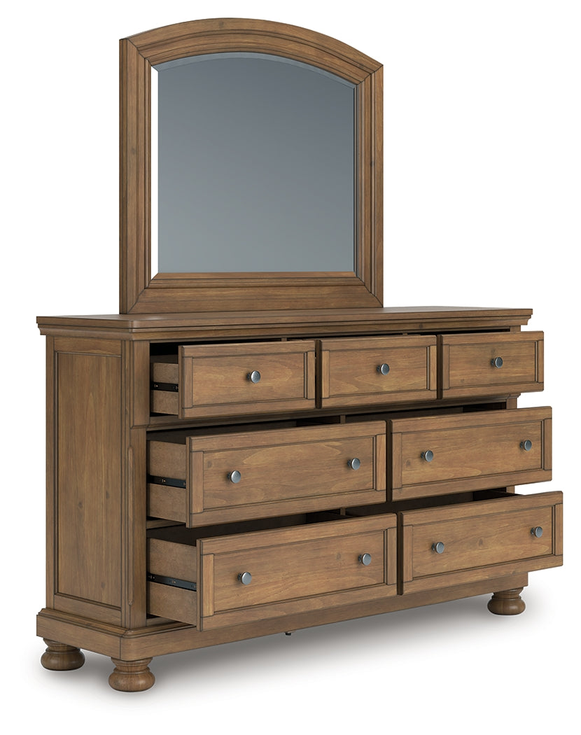 Nashville Furniture Outlets - Ashley Furniture - Feddinger Bedroom - Dresser and Mirror / Medium Brown - PCB779B1