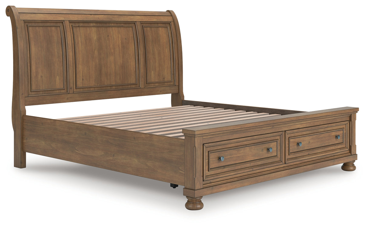Nashville Furniture Outlets - Ashley Furniture - Feddinger Bedroom - King Storage Sleigh Bed / Medium Brown - PCB779B8