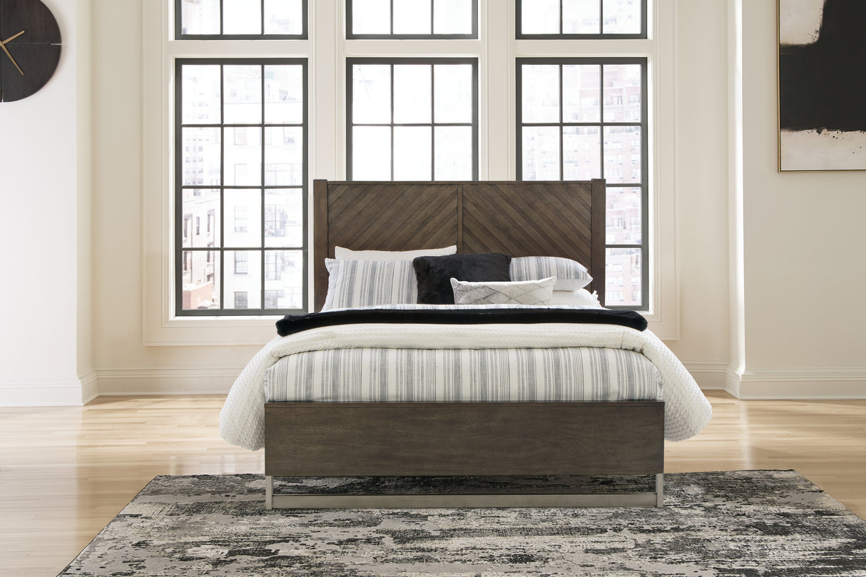 Nashville Furniture Outlets - Ashley Furniture - Arkenton Bedroom - Queen Panel Bed / Grayish Brown - B786B2