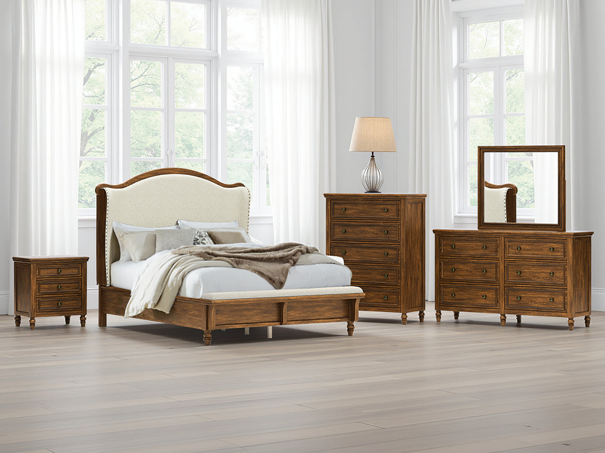 Nashville Furniture Outlets - Ashley Furniture - Sturlayne Bedroom - Queen Upholstered Panel Bed / Brown - B787B2