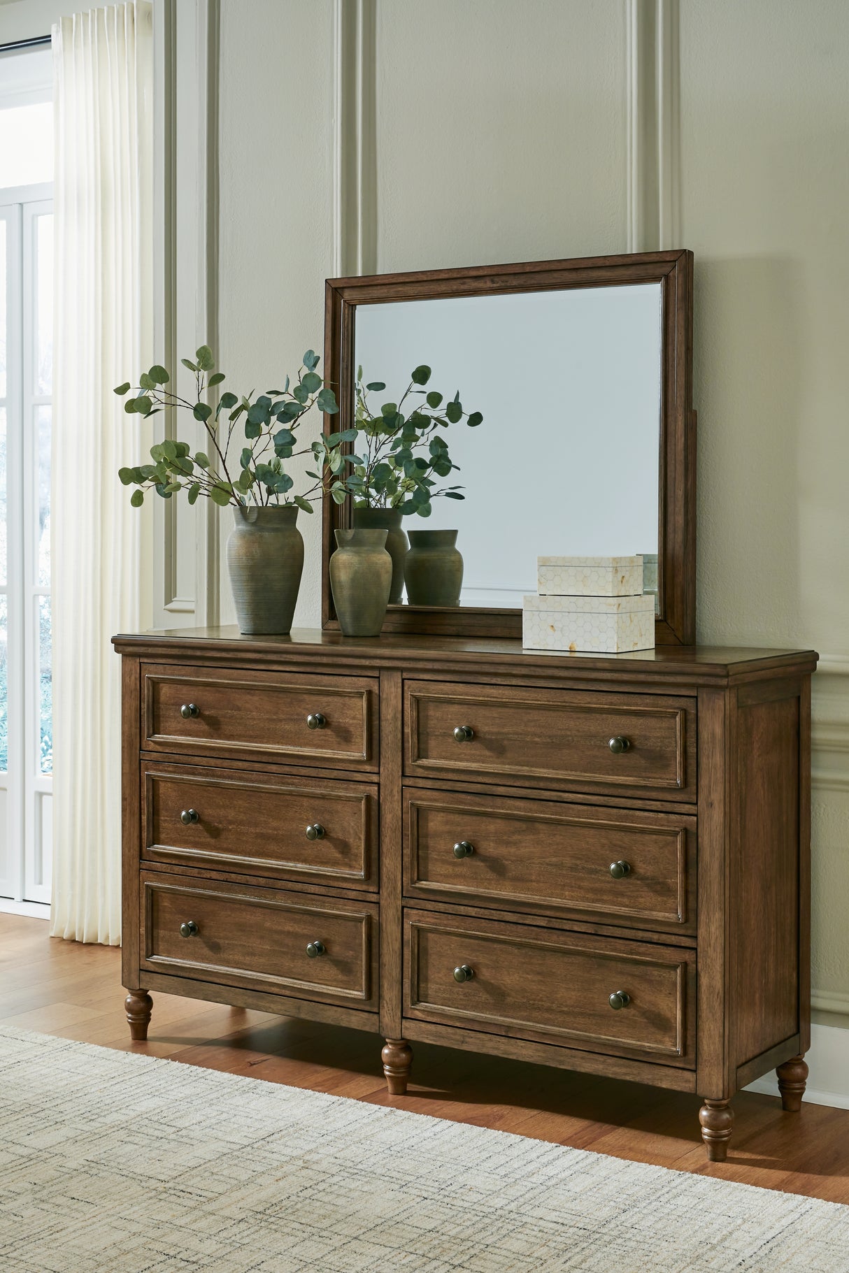 Nashville Furniture Outlets - Ashley Furniture - Sturlayne Bedroom - Dresser and Mirror / Brown - B787B1