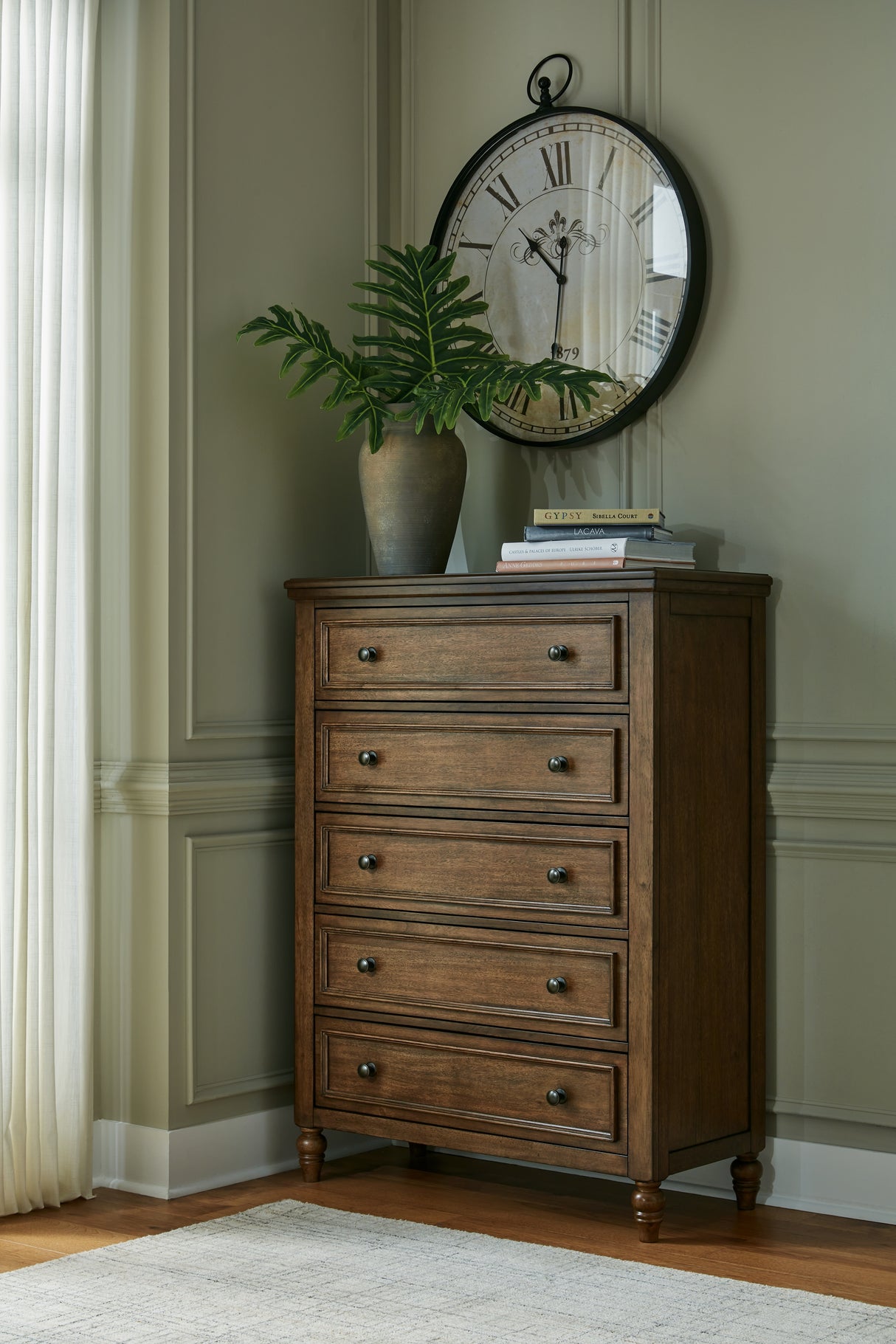 Nashville Furniture Outlets - Ashley Furniture - Sturlayne Bedroom - Five Drawer Chest / Brown - B787-46