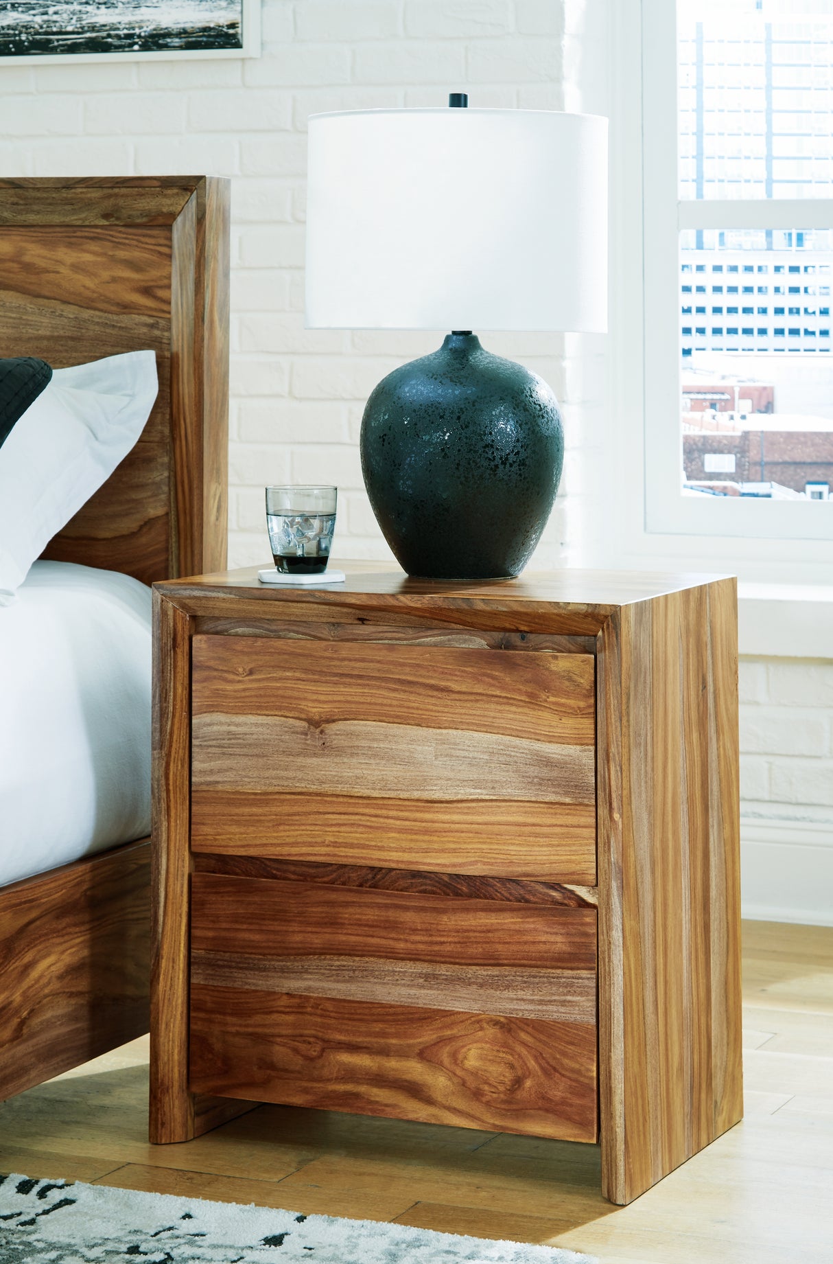 Nashville Furniture Outlets - Ashley Furniture - Dressonni Bedroom - Two Drawer Night Stand / Brown - B790-92