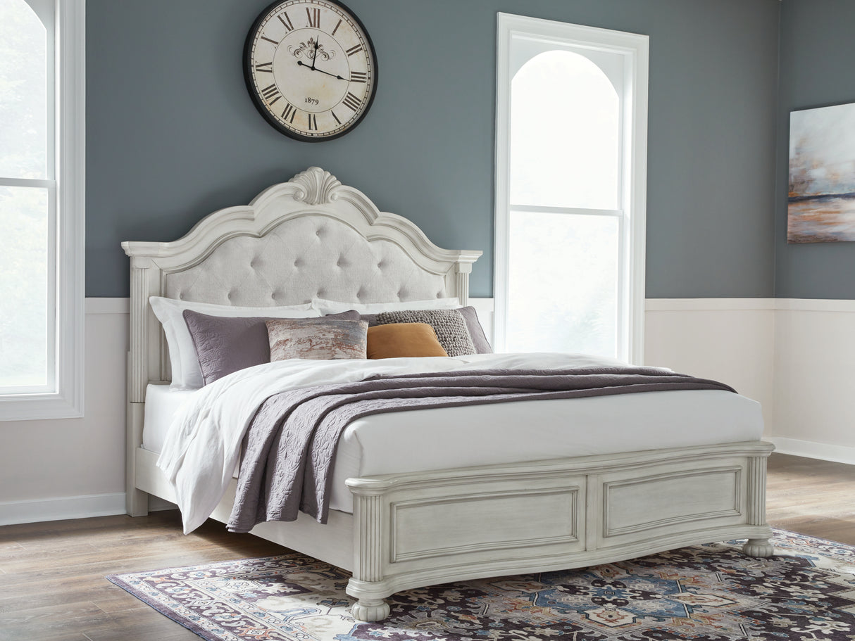 Nashville Furniture Outlets - Ashley Furniture - Montelaine Bedroom - California King Upholstered Panel Bed / Antique White - B795B7