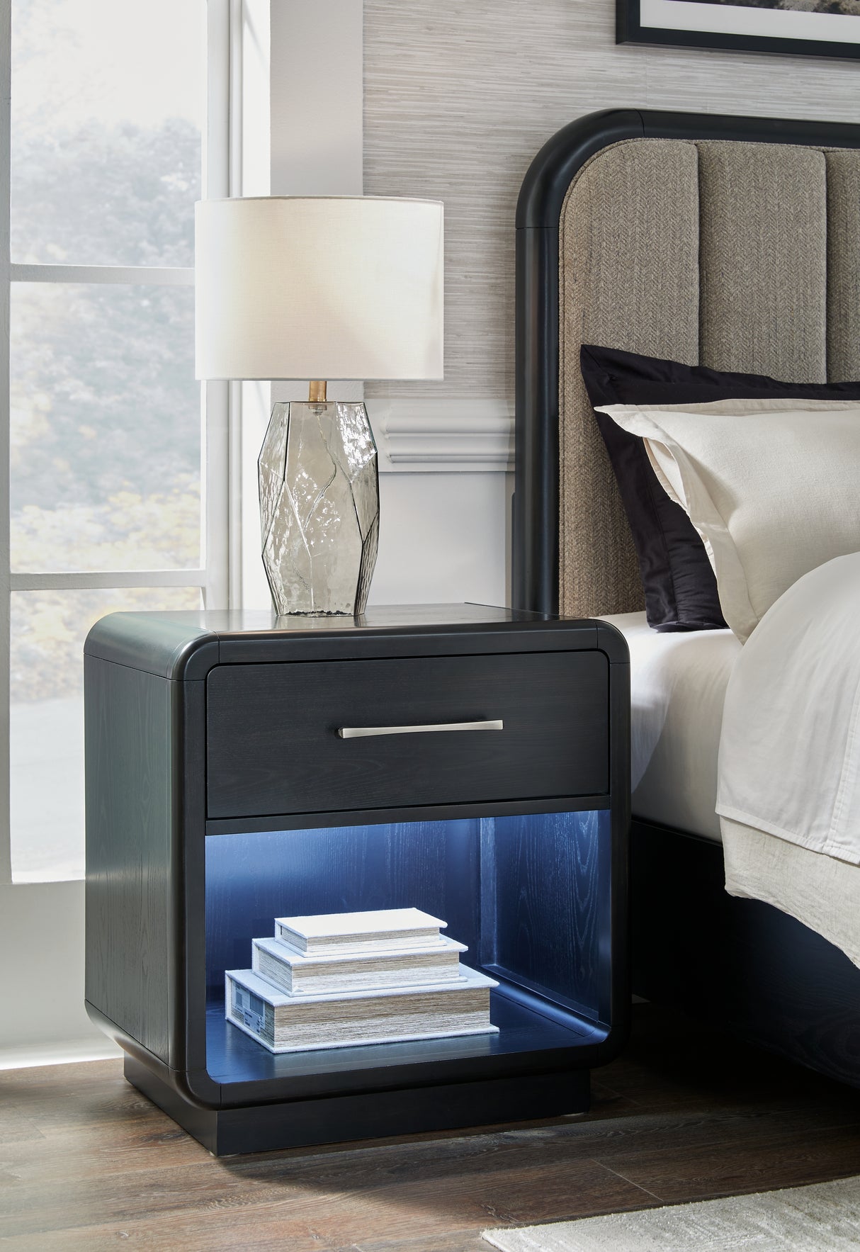 Nashville Furniture Outlets - Ashley Furniture - Rowanbeck Bedroom - One Drawer Night Stand / Black - B821-91